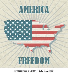USA Icons (America Freedom).Vintage style. Vector