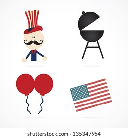 USA Icons collections and concepts. Vector Illustrations