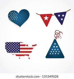 USA Icons collections and concepts. Vector Illustrations