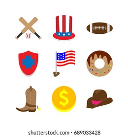 USA icons set