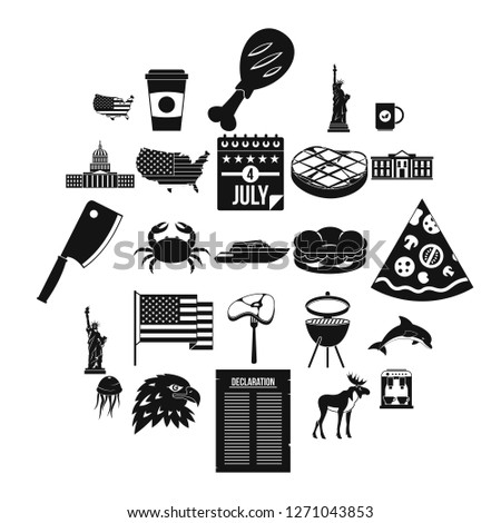 USA icons set. Simple set of 25 usa vector icons for web isolated on white background