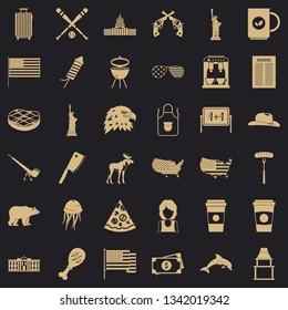 Usa icons set. Simple style of 36 usa vector icons for web for any design