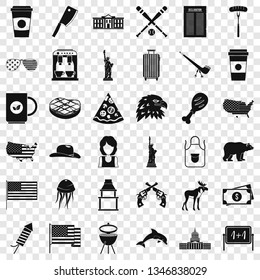 Usa icons set. Simple style of 36 usa vector icons for web for any design