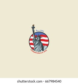 USA Independece day vector half statue