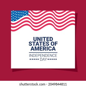 usa independence card and flag