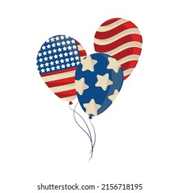 USA independence celebration flag balloons