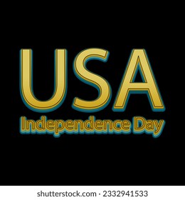 USA Independence Day 3d text, United States of America celebration. Hand lettering, american holiday grunge texture retro design vector illustration