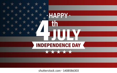 USA Independence Day 4th of July holiday. United states of America flag. Happy independence day banner. Memorial day. American background. Vector illustration.