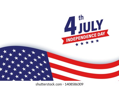 USA Independence Day 4th of July holiday. United states of America flag. Happy independence day banner. Memorial day. American background. Vector illustration.