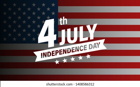 USA Independence Day 4th of July holiday. United states of America flag. Happy independence day banner. Memorial day. American background. Vector illustration.