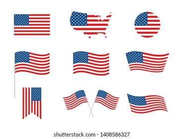 USA Independence Day 4th of July holiday. United states of America flag. Happy independence day banner. Memorial day. American background. Vector illustration.