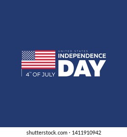 USA Independence Day 4th of July Flyer, banner, poster, greeting card template with flag and blue background. Vetcorn illustration