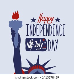 USA Independence Day. 4th of July illustration. Card design - Vector 