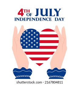 USA Independence day, 4th of July celebration card. Vector illustration. 