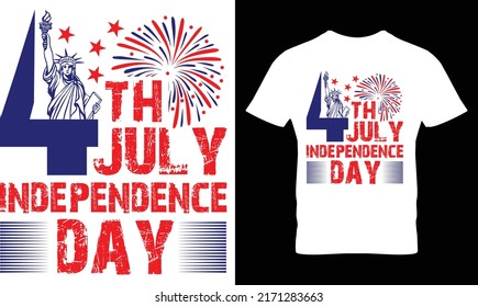 USA Independence Day (4th of july ). T-Shirt Design Template.