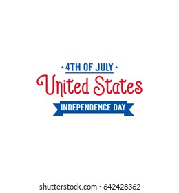 USA Independence Day. 4th of July typography illustration.