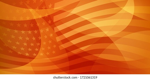 USA independence day abstract background with elements of the american flag in orange colors