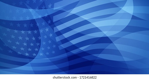 USA independence day abstract background with elements of the american flag in blue colors