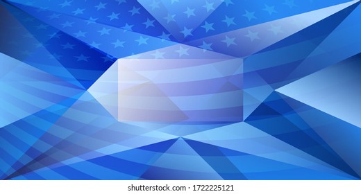 USA independence day abstract background with elements of the american flag in blue colors