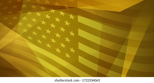 USA independence day abstract background with elements of the american flag in yellow colors