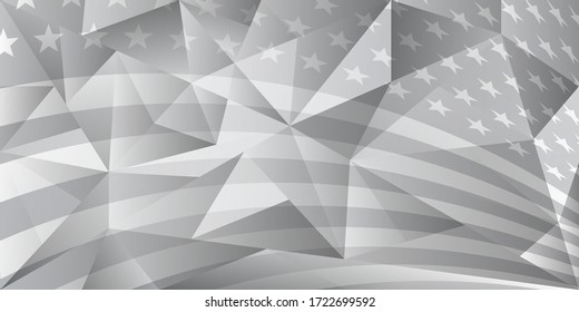 USA independence day abstract background with elements of the american flag in gray colors