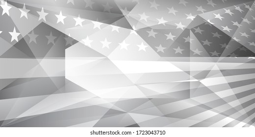 USA independence day abstract background with elements of the american flag in gray colors