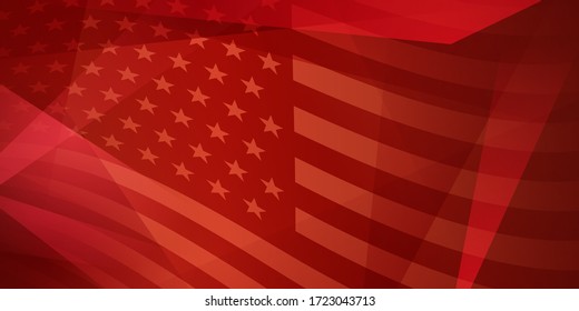 USA independence day abstract background with elements of the american flag in red colors