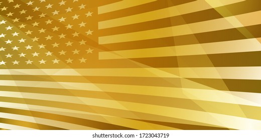USA independence day abstract background with elements of the american flag in yellow colors