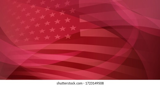 USA independence day abstract background with elements of the american flag in red colors