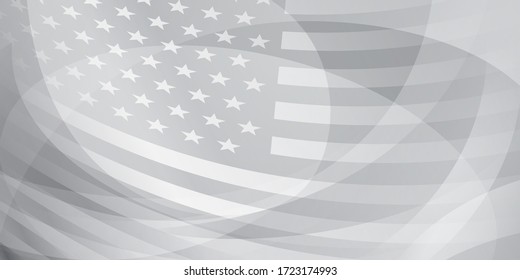 USA independence day abstract background with elements of the american flag in gray colors