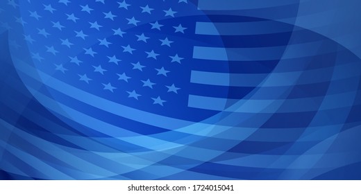 USA independence day abstract background with elements of the american flag in blue colors