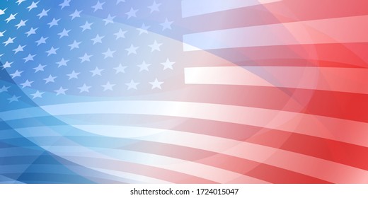 USA independence day abstract background with elements of the american flag in red and blue colors