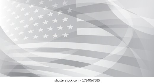 USA independence day abstract background with elements of the american flag in gray colors