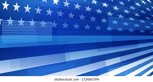 Fondo abstracto del Día de la Independencia de Estados Unidos con elementos de la bandera americana en colores azules