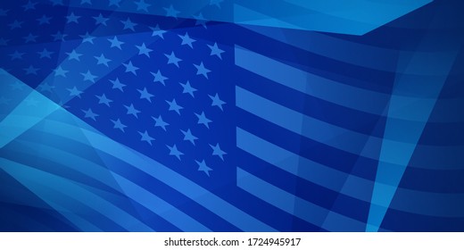 USA Unabhängigkeit Tag abstrakter Hintergrund mit Elementen der amerikanischen Flagge in blauen Farben