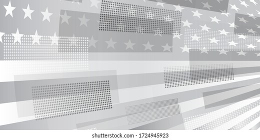 USA Unabhängigkeit Tag abstrakter Hintergrund mit Elementen der amerikanischen Flagge in grauen Farben