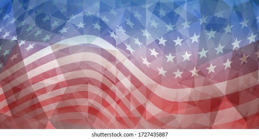 USA independence day abstract background with elements of the american flag in red and blue colors