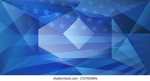 USA independence day abstract background with elements of the american flag in blue colors