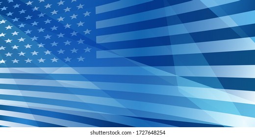 USA independence day abstract background with elements of the american flag in blue colors