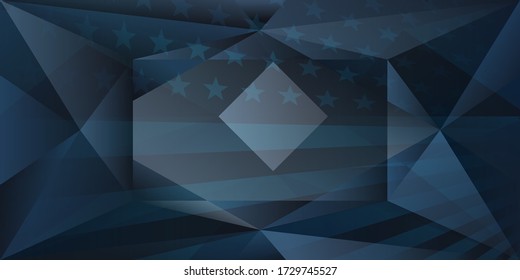 USA independence day abstract background with elements of the american flag in dark blue colors
