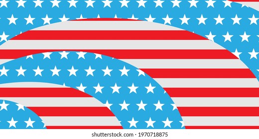 USA independence day abstract background with elements of american flag in red and blue colors