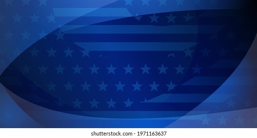 USA independence day abstract background with elements of american flag in blue colors