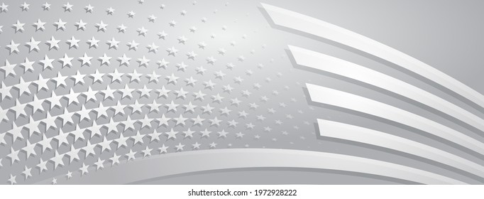 USA independence day abstract background with elements of american flag in gray and white colors