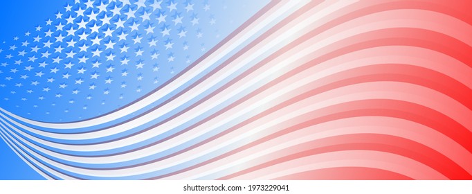 USA independence day abstract background with elements of american flag in red and blue colors