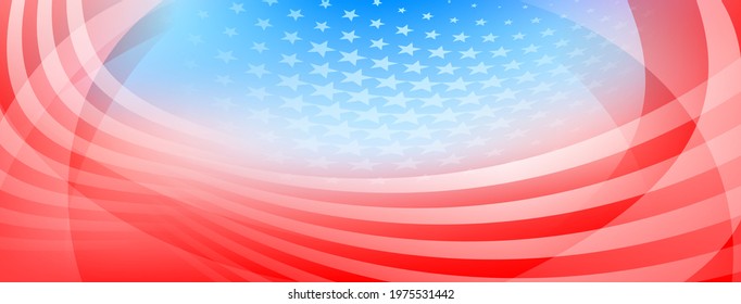 USA independence day abstract background with elements of american flag in red and blue colors