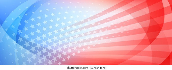USA independence day abstract background with elements of american flag in red and blue colors