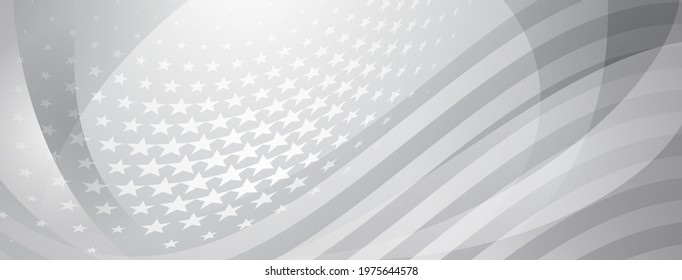 USA independence day abstract background with elements of american flag in gray colors