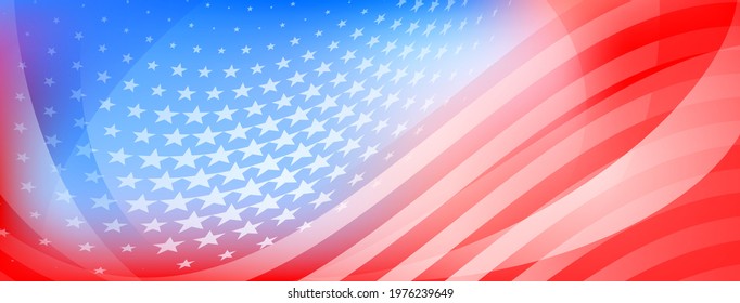 USA independence day abstract background with elements of american flag in red and blue colors