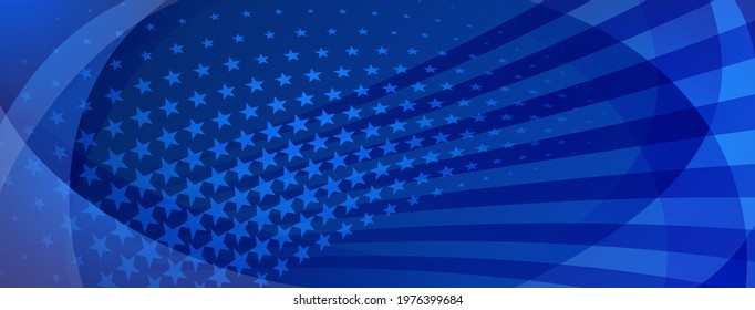 USA independence day abstract background with elements of american flag in blue colors