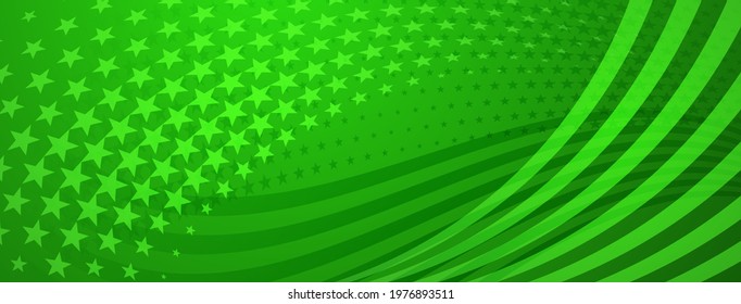 USA independence day abstract background with elements of american flag in green colors